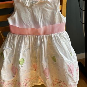 Janie and Jack White Baby Dress with Pink and Green Design 12-18M